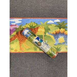 DINOSAUR WALLPAPER BORDER CHILDREN'S ROOM PREPASTED BRIGHT COLORS